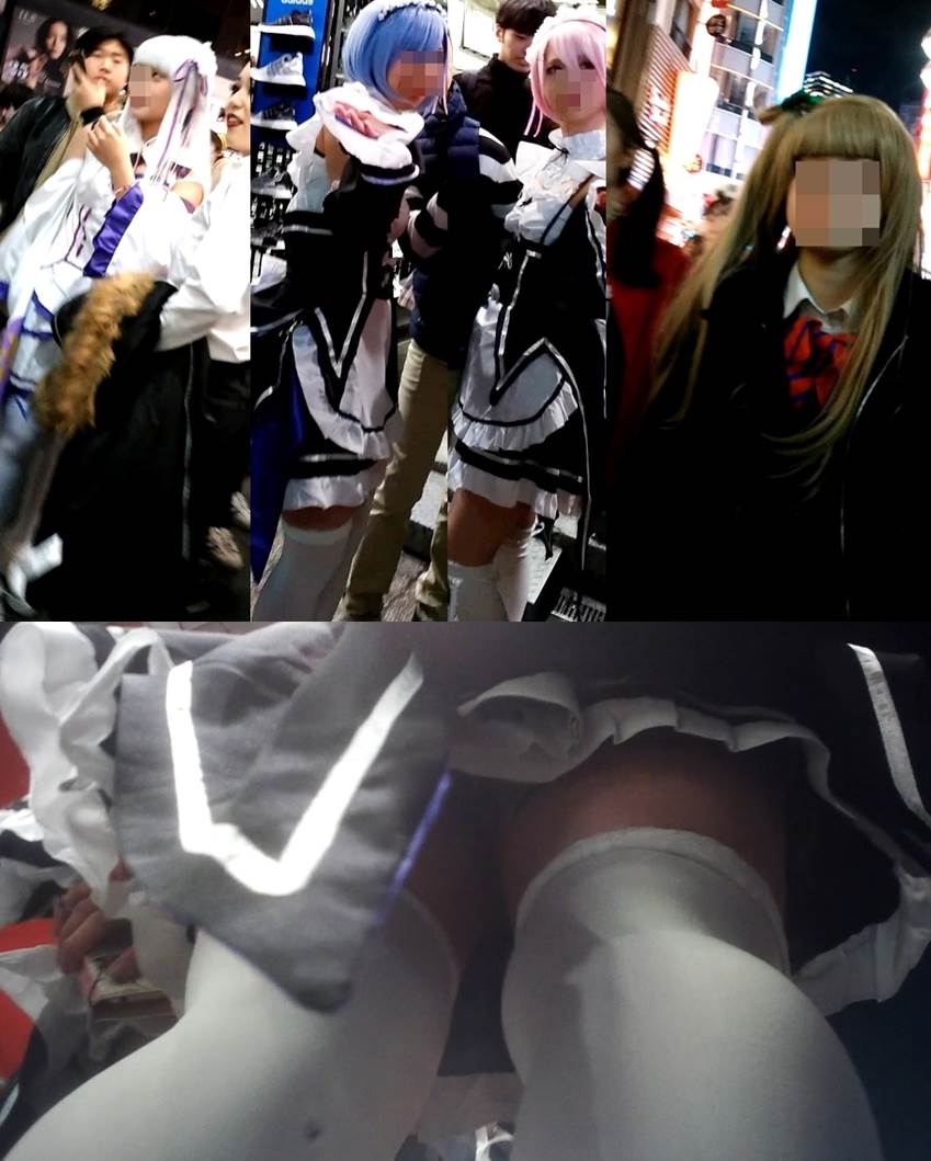ハロウィンコスプレイヤー逆さ撮り（コスプレイヤー編）
