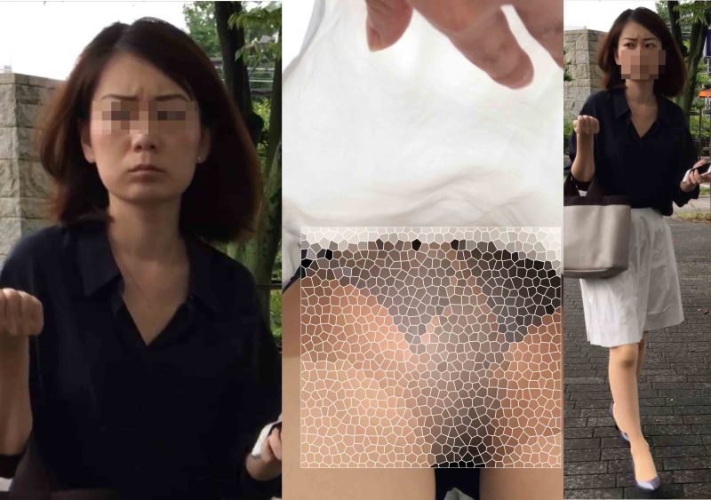 4K bomb407 白フレアスカートのOLお姉さんの階段めくり