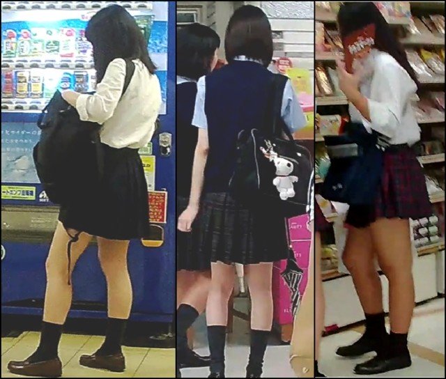 【高画質】制服娘逆さ撮りＮｏ９