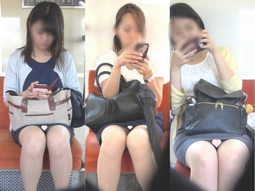 [4K動画][顔出し]ＯＬ３人、ひとり分では短いので３人の良いシーンを集めました[多人数][ドアップあり]電車からの風景～