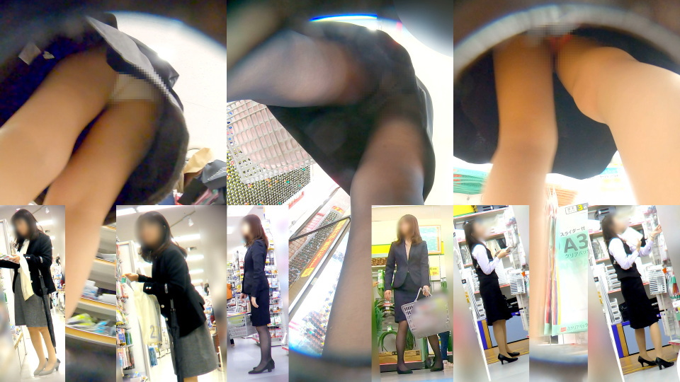 エロい身体と制服でおかずを提供するOLたちのパンチラ