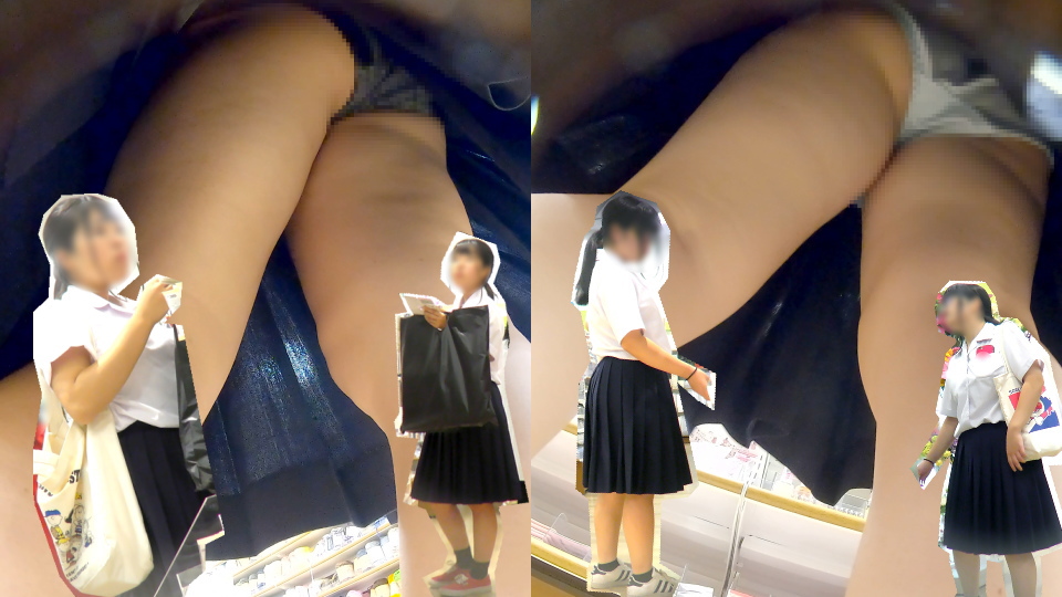 ２人は仲良し！イモっ娘制服Kちゃんのパンチラ