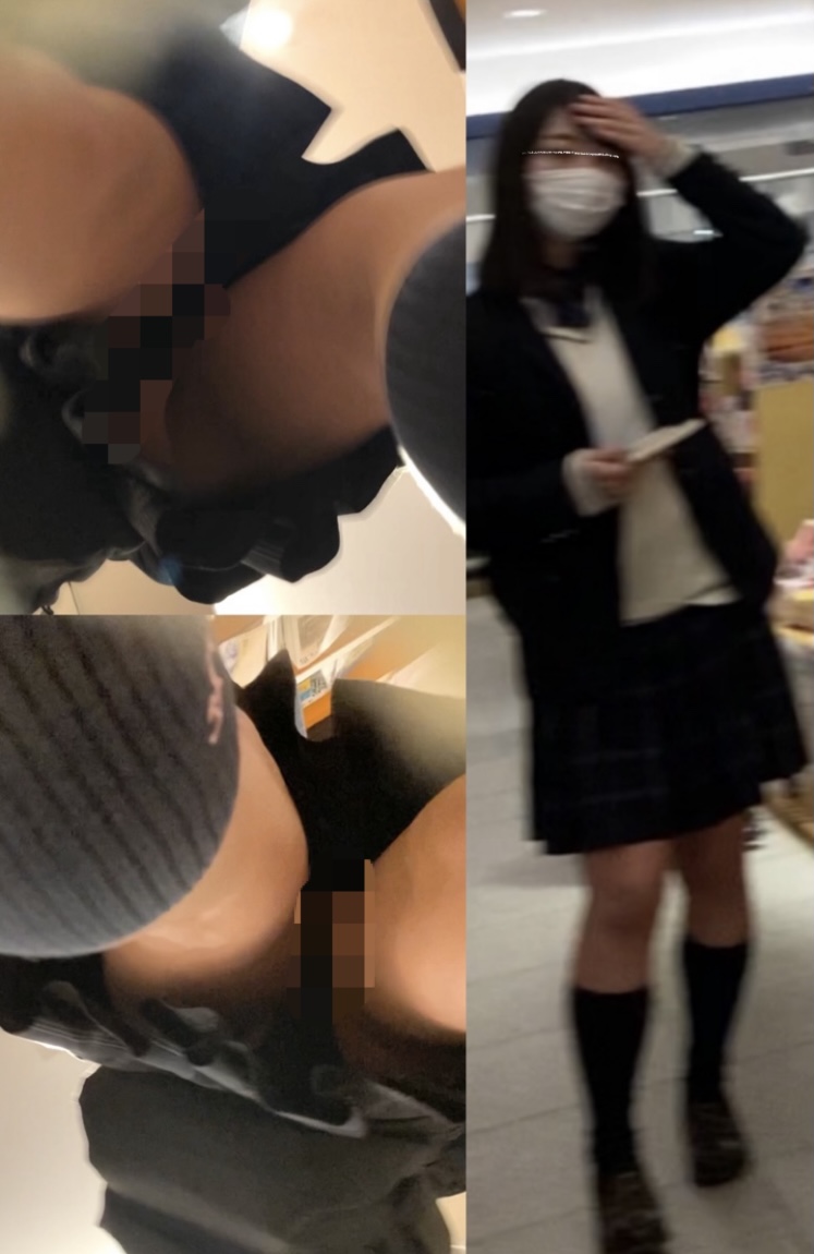 ♯1 書店を歩き回る美少女制服JKちゃんの逆さ撮り風景