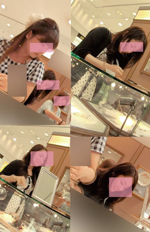 フルHD高画質パンチラ逆さ撮り143　奇跡のダブル店員さん　その1　激ミニレースホワイト生パンティー店員さん