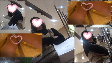 大流血！！せっかくの純白生Pが真っ赤に。スカートまで汚れても平気な顔のJD。逆さ撮り。顔出し。