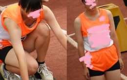 【フルHD60fps】陸上美少女粘着撮り001胸元ゆるゆる胸チラポニテ美少女ちゃん