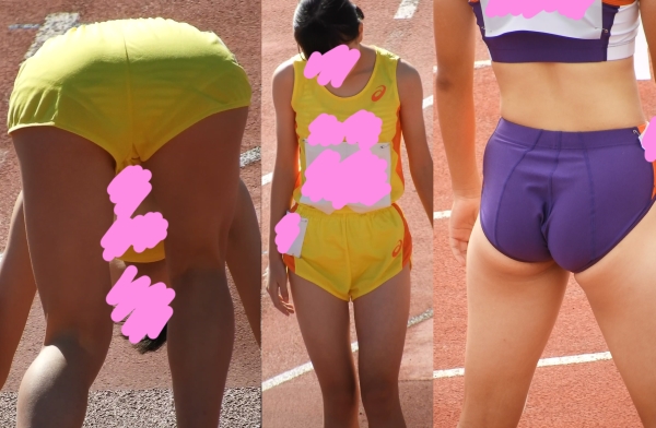 【4Kエンコ】ぱんつガン透け胸チラJ〇ちゃん＋プリプリ爆尻食い込みJ〇ちゃん【陸上美少女粘着撮り009】