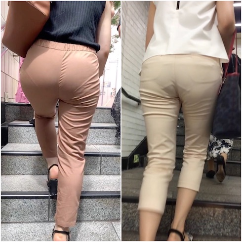 【2名・尻肉とパンティーの主張が強めなOL達】