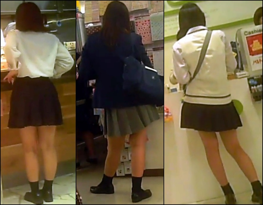 【高画質】制服白パン逆さ撮りＮｏ５８