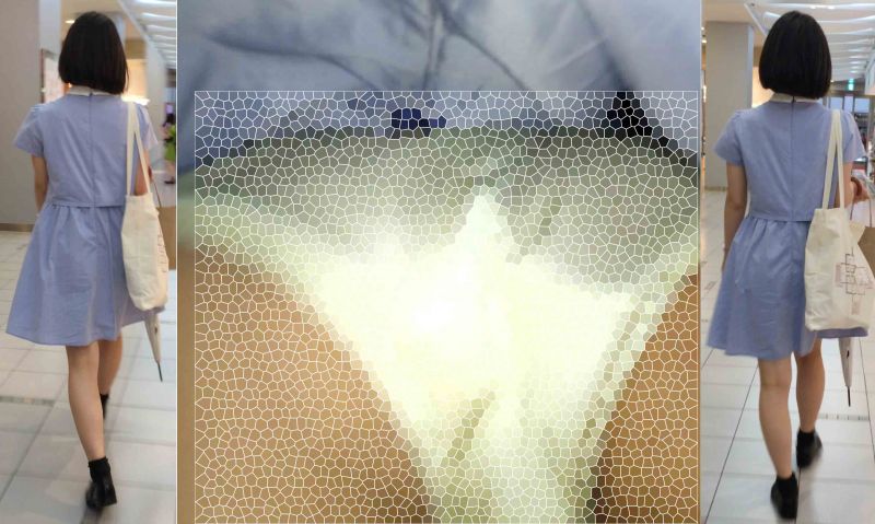 4K bomb429 水色クレリックミニワンピの激カワだったJD　エスカめくり