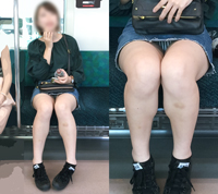 縞Pデニミニから豪快に見せまくり激カワJD