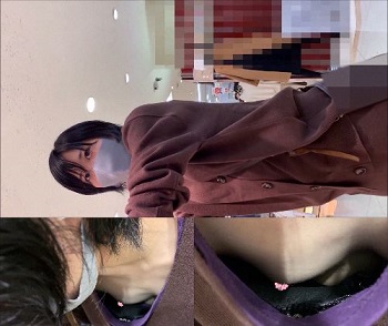 【店員乳首パンチラ】お洒落で綺麗な店員さんのガードの硬い胸元を執念の撮影！！！最後は完璧な乳首が！！！！！泣