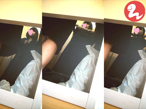 お着替えシリーズ32【黒髪JD。最後はバレ】