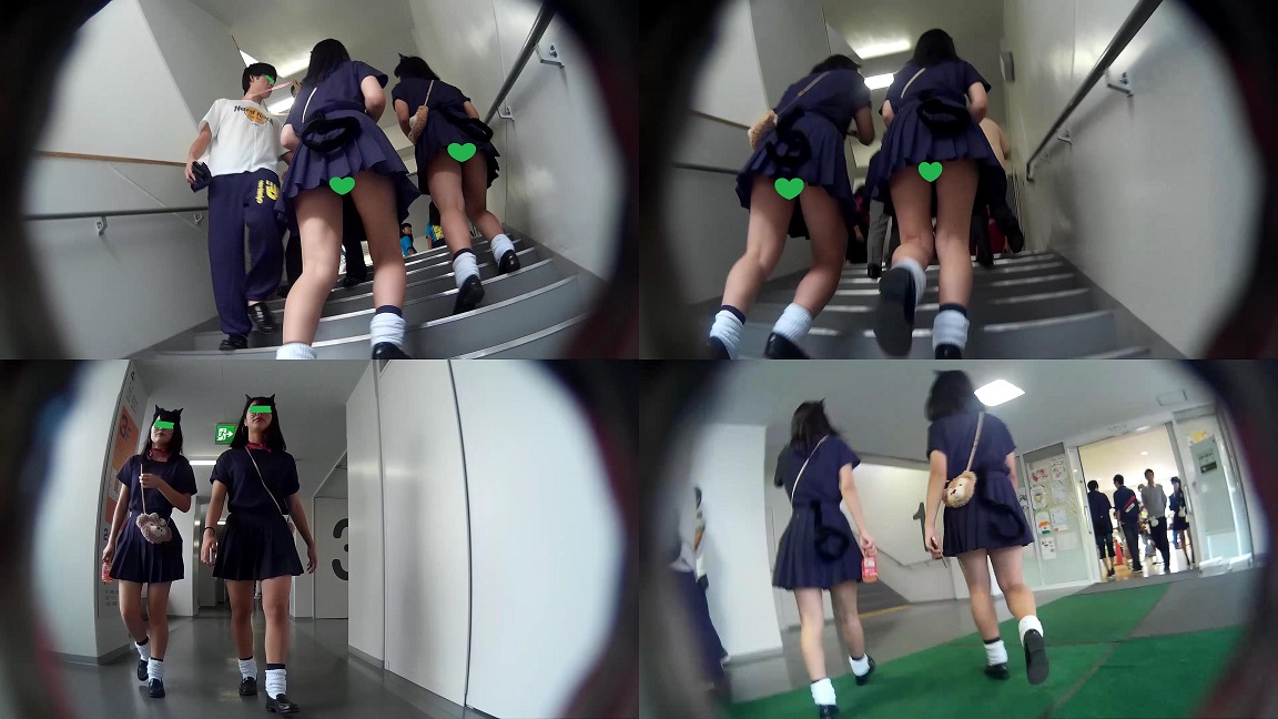 【★☆FullHD 文〇祭潜入！！エロカワ子猫コスプレＪＫ２人組☆★】執念の追跡パンチラ Vol.79