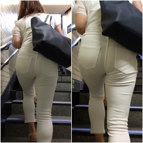 《控えめOLと全開OL》No.947【たっぷりお肉のエッロい尻肉を浮き彫りにした丸見えパンティーの着衣尻】