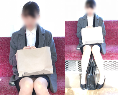 天使のように美形なモデル並長身リクスー美女JDのスト越し白【音有り】