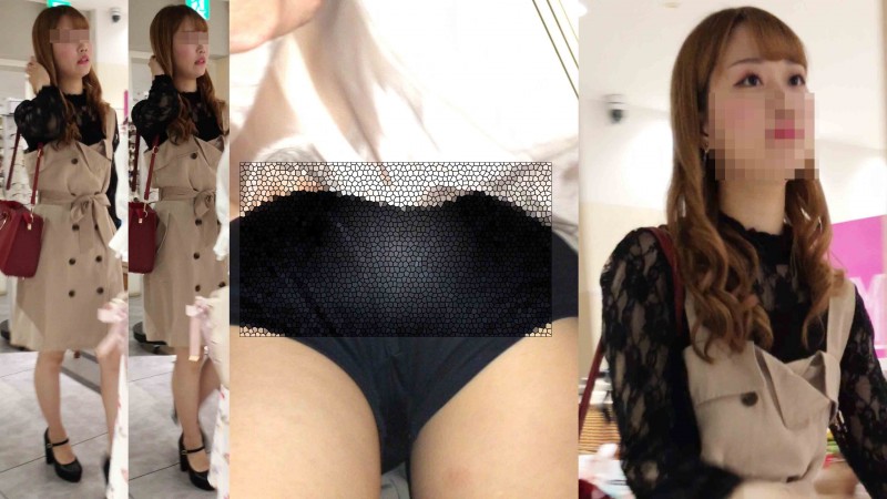 4K bomb_k118 色白美人のミニワンピ生足ギャル、重ねに映るPライン　エスカめくり