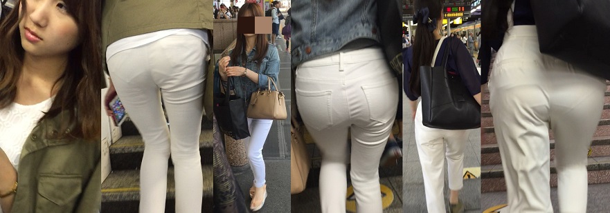 美しきヒップ。階段からの眺め -089(白パン編)