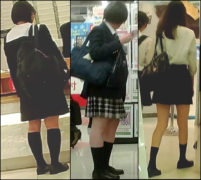 【高画質】制服白パン逆さ撮りＮｏ２０